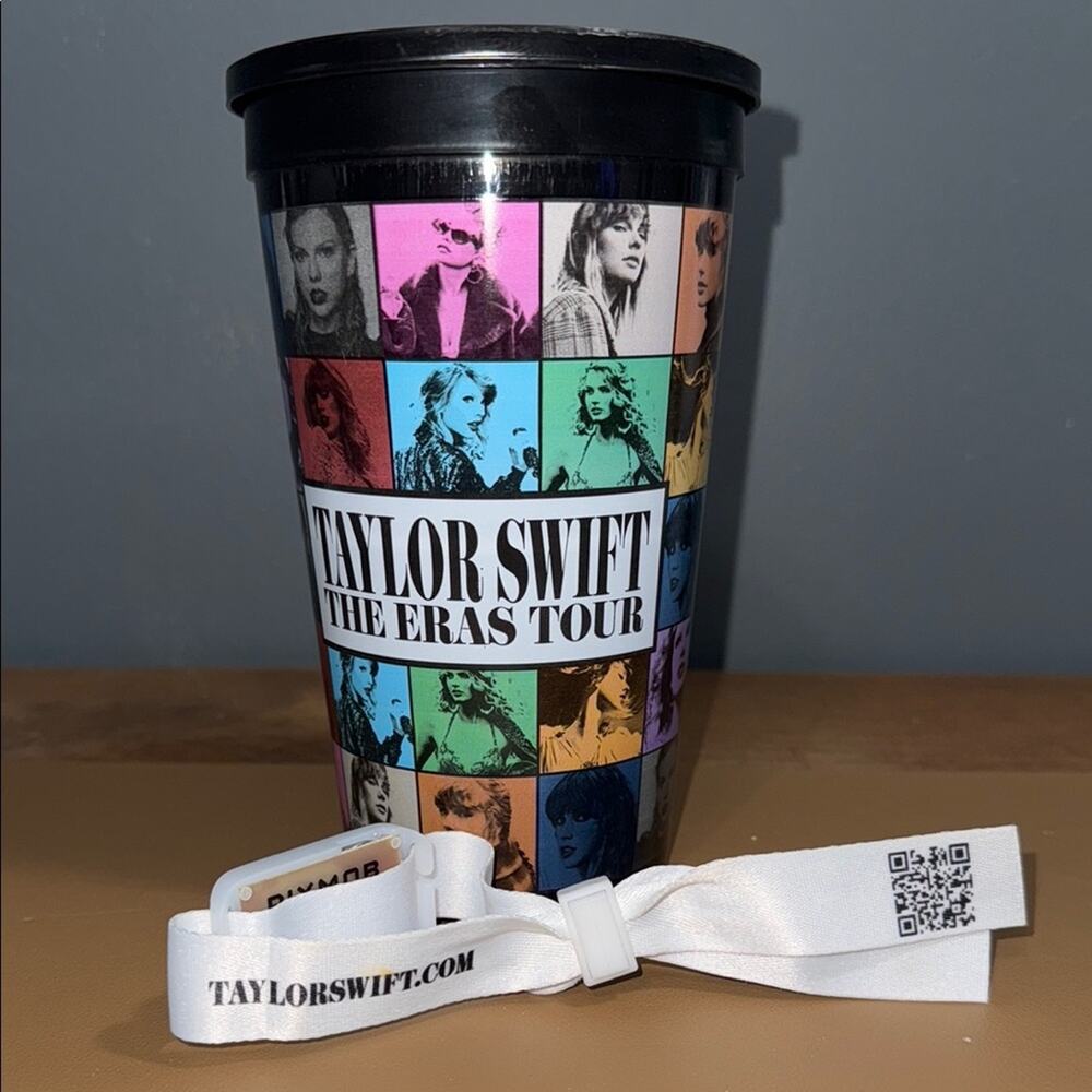 Taylor Swift The Eras Tour Tumbler cup with lid and concert bracelet